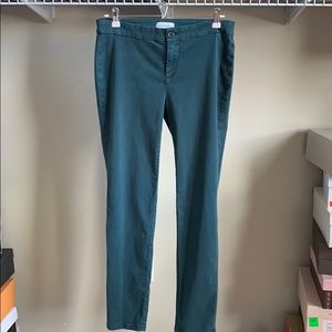 NWOT Lila Ryan Skinny Stretch Trouser in Peacock